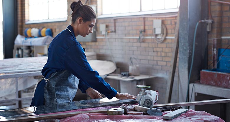 woman working in workshop
