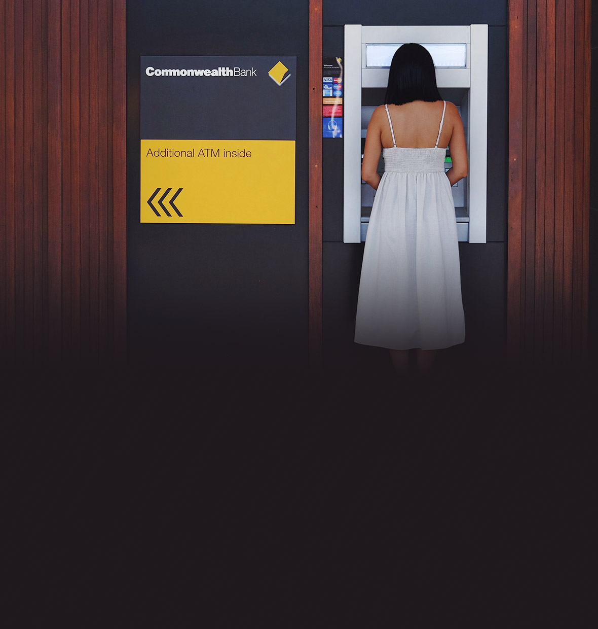 woman at CommBank ATM