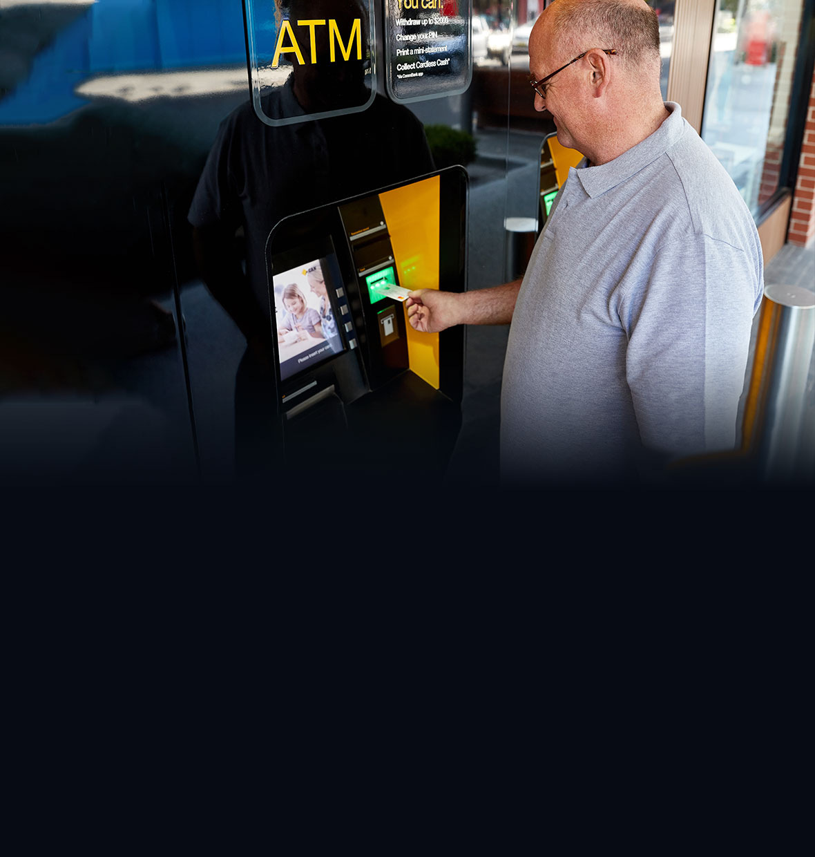 Man at CommBank ATM