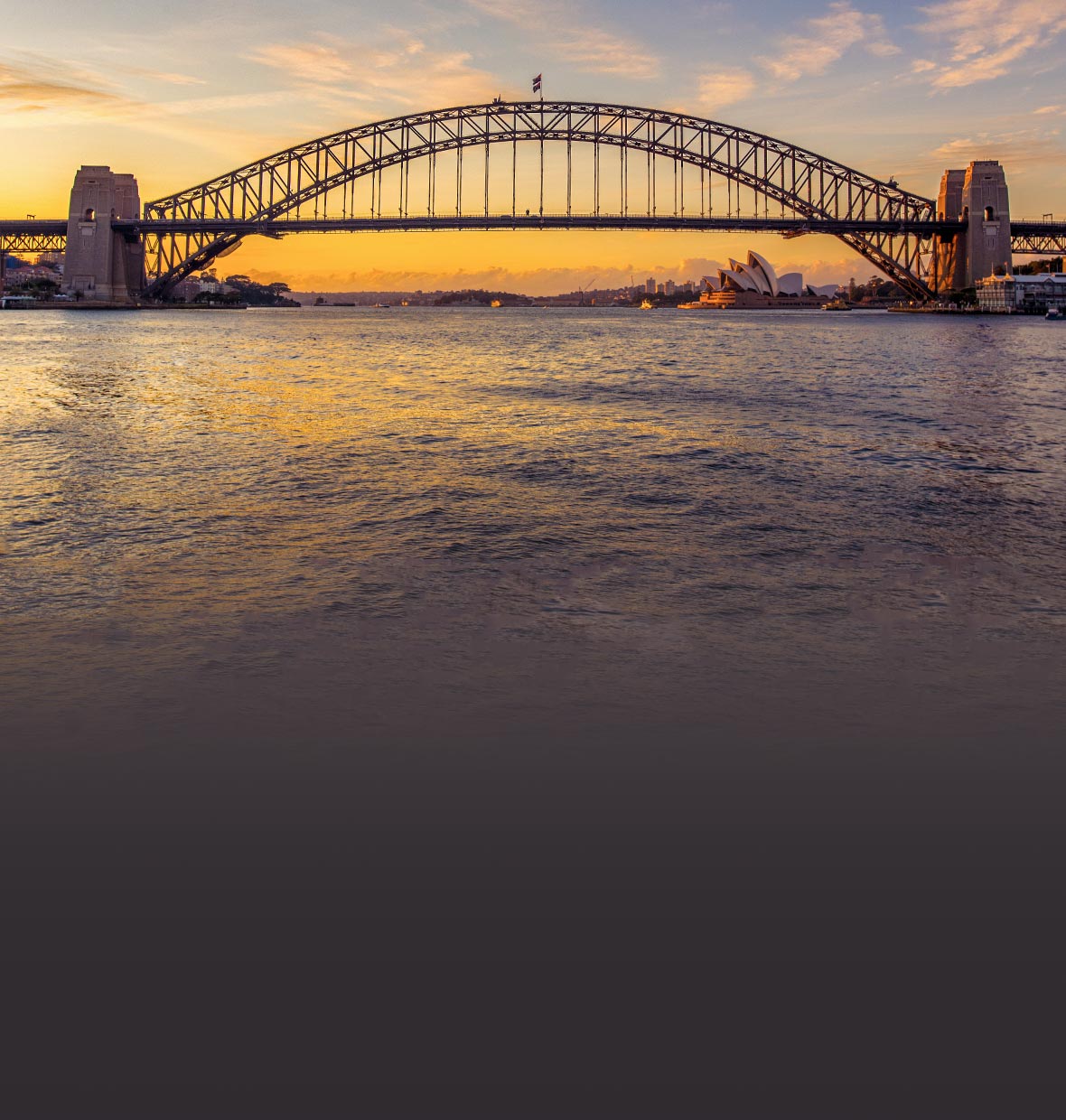 Sydney's iconic Harbour Bridge and the Opera House