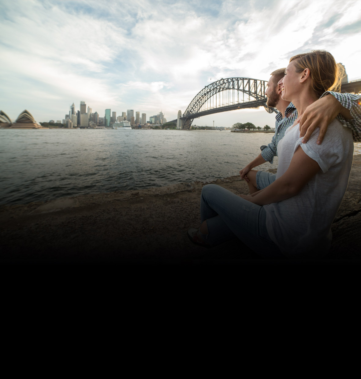 couple enjoying the view of Sydney harbour