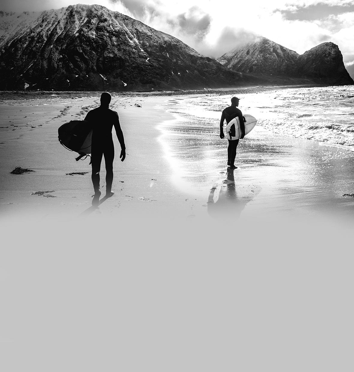 Surfers on beach