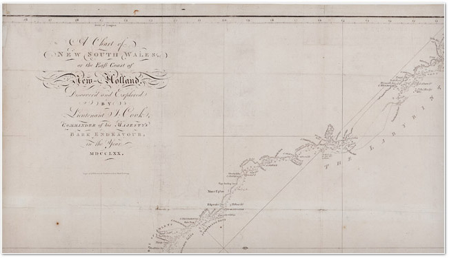 Map - A Chart of New South Wales or the east coast of New Holland, 1773-1779