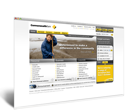 Example of our new homepage
