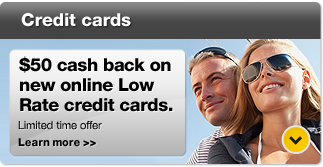 $50 cash back on new online Low Rate credit cards