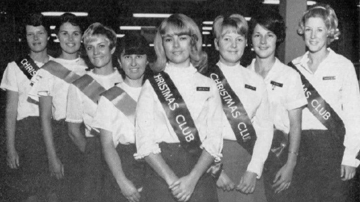 Employees promoting Christmas Club accounts in 1969