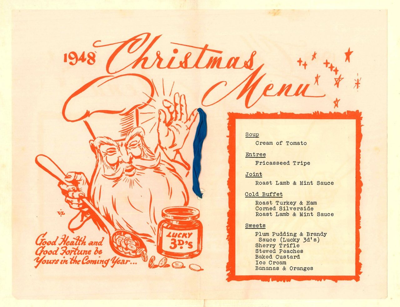1948's Christmas menu