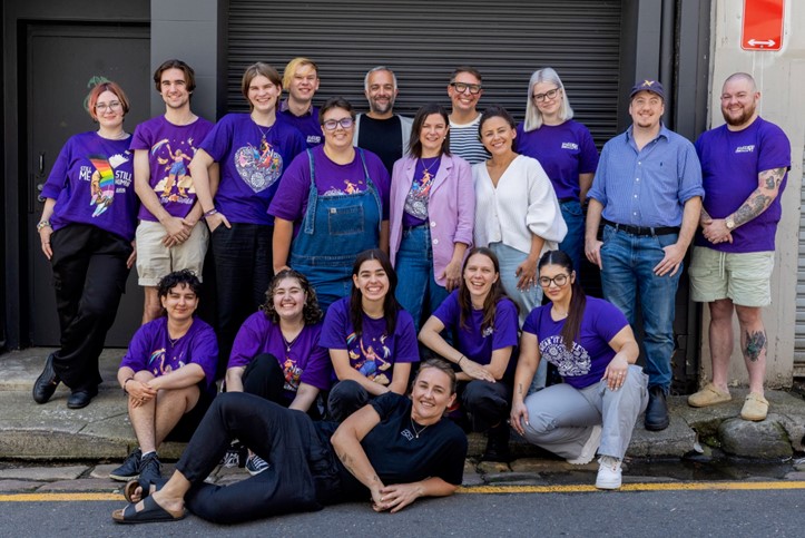 Lara Husselbee (front) with the Wear it Purple team