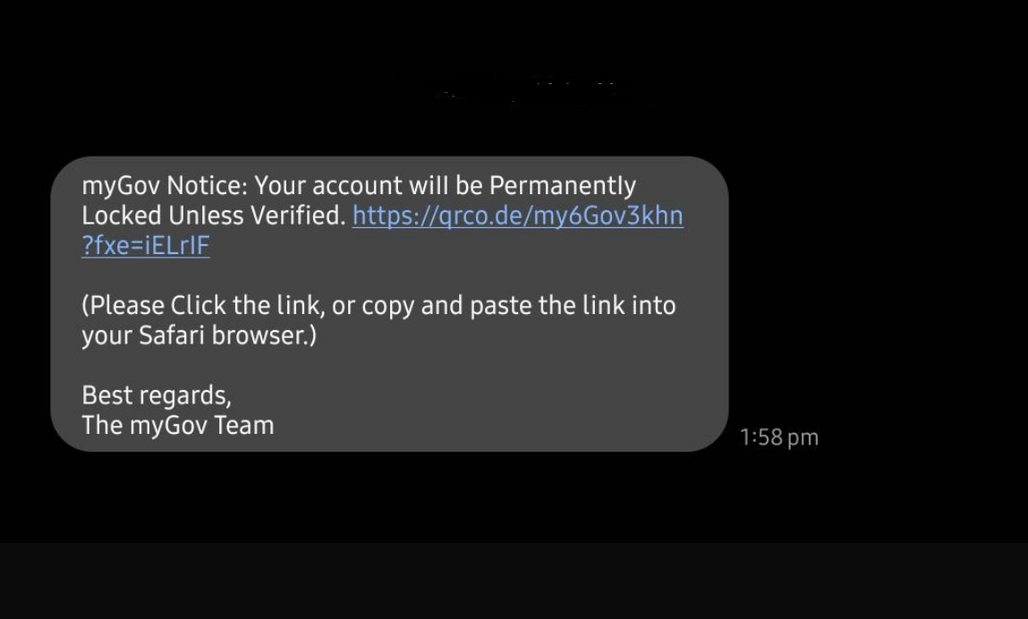 mygov phishing scam