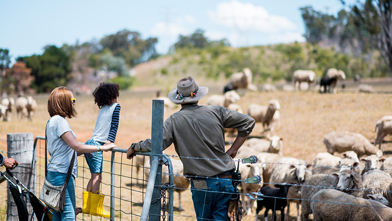 family on farm