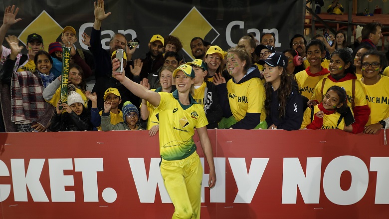 Ellyse Perry with female fans