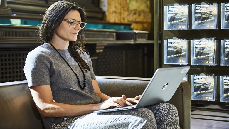 woman with laptop