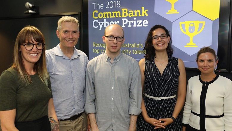 Five people gathered at CommBank Cyber Prize