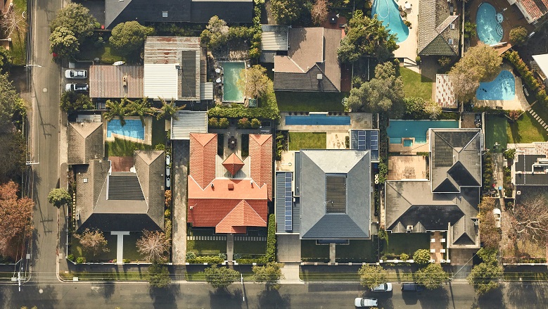 Arial view of houses 
