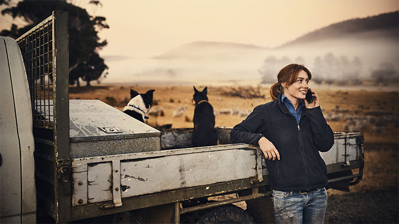 Farmer with dogs