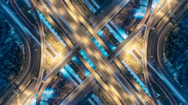 Spaghetti junction motorways