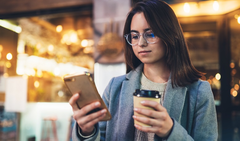 Woman looking at phone 