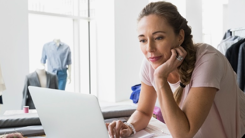 Female at laptop