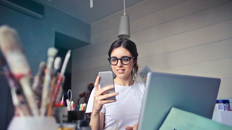 Woman using phone