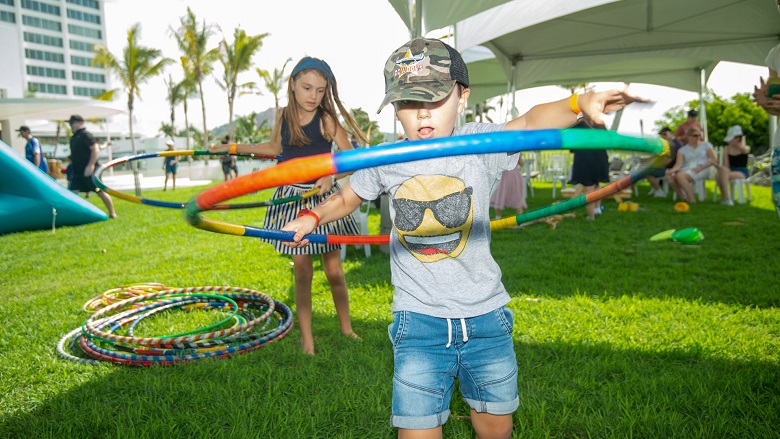 Children hula hooping 