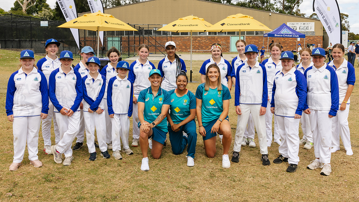 Picture of children and cricketers