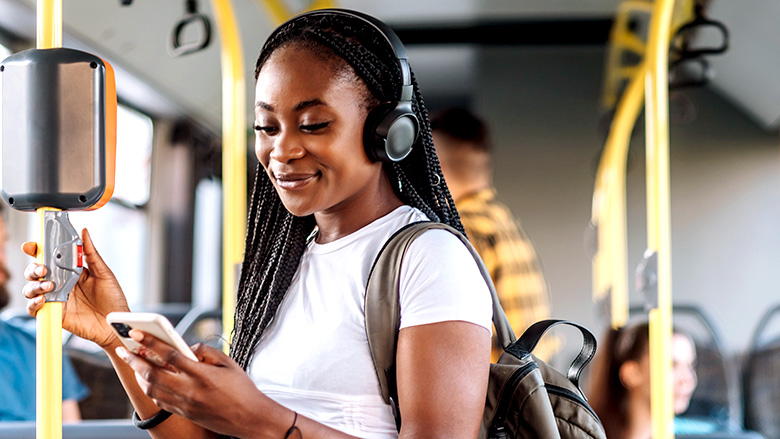 Woman using smartphone