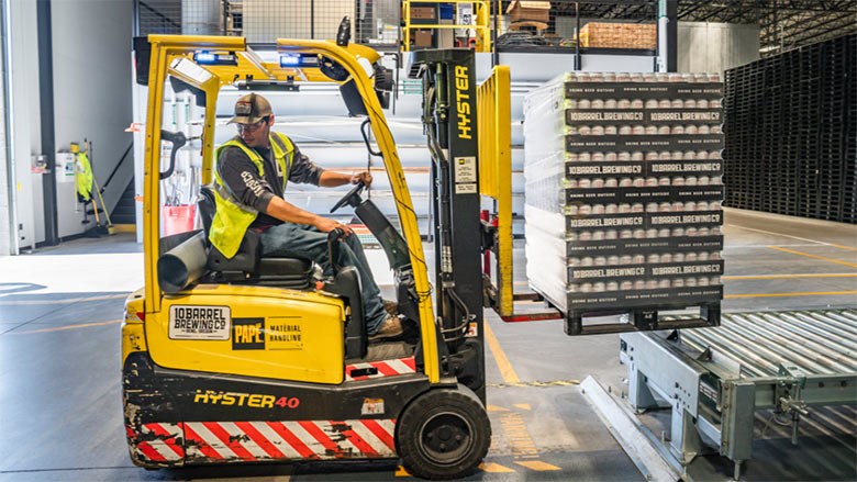 Man on forklift