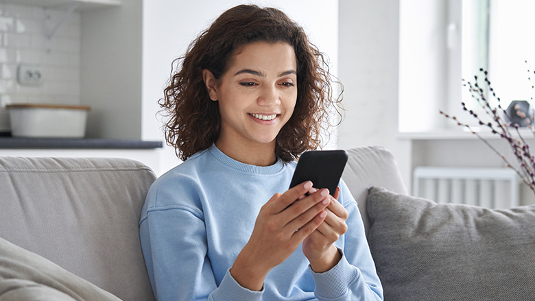 Woman using smartphone