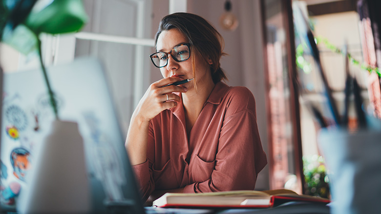 Woman working at computer