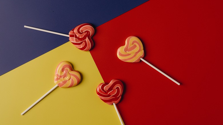 Love heart lollipops