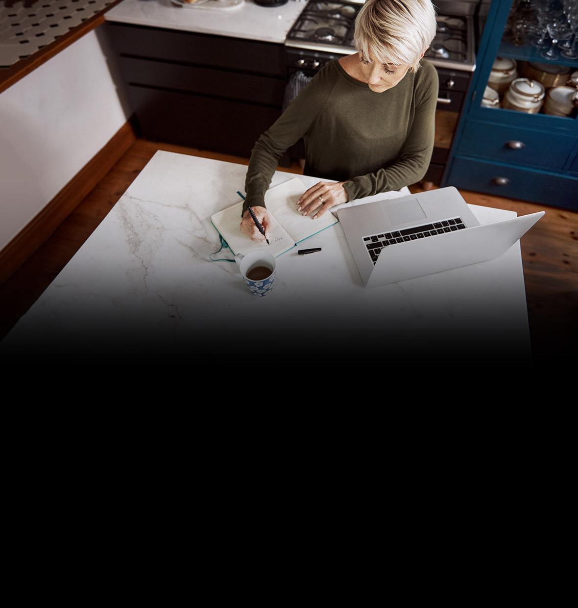 Woman working on her computer