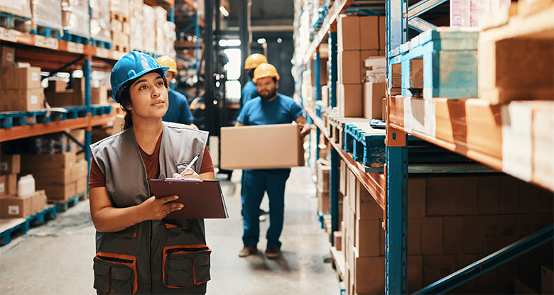 Staff worker on factory floor