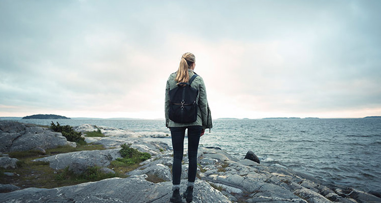 Backpack female traveller