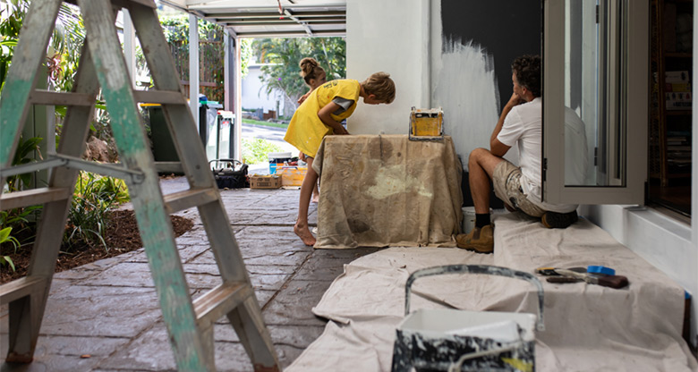 A young family doing some renovations on their home