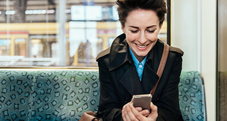 woman checking mobile