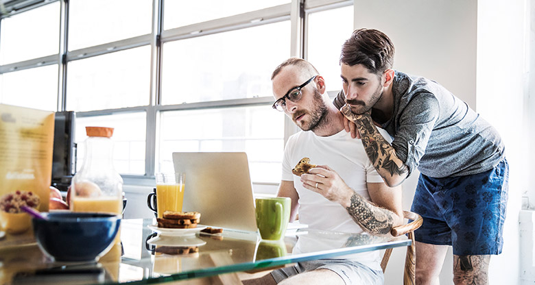 Couple having breakfast