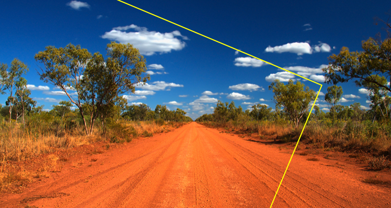 Outback road with trees