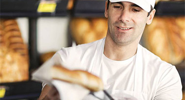 A baker in his bakery