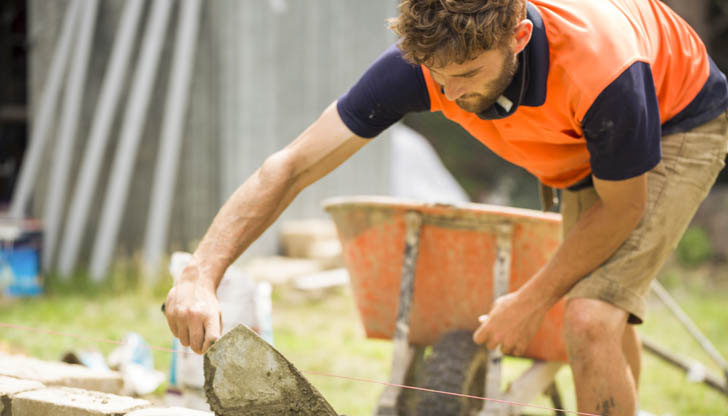 Bricklayer working 