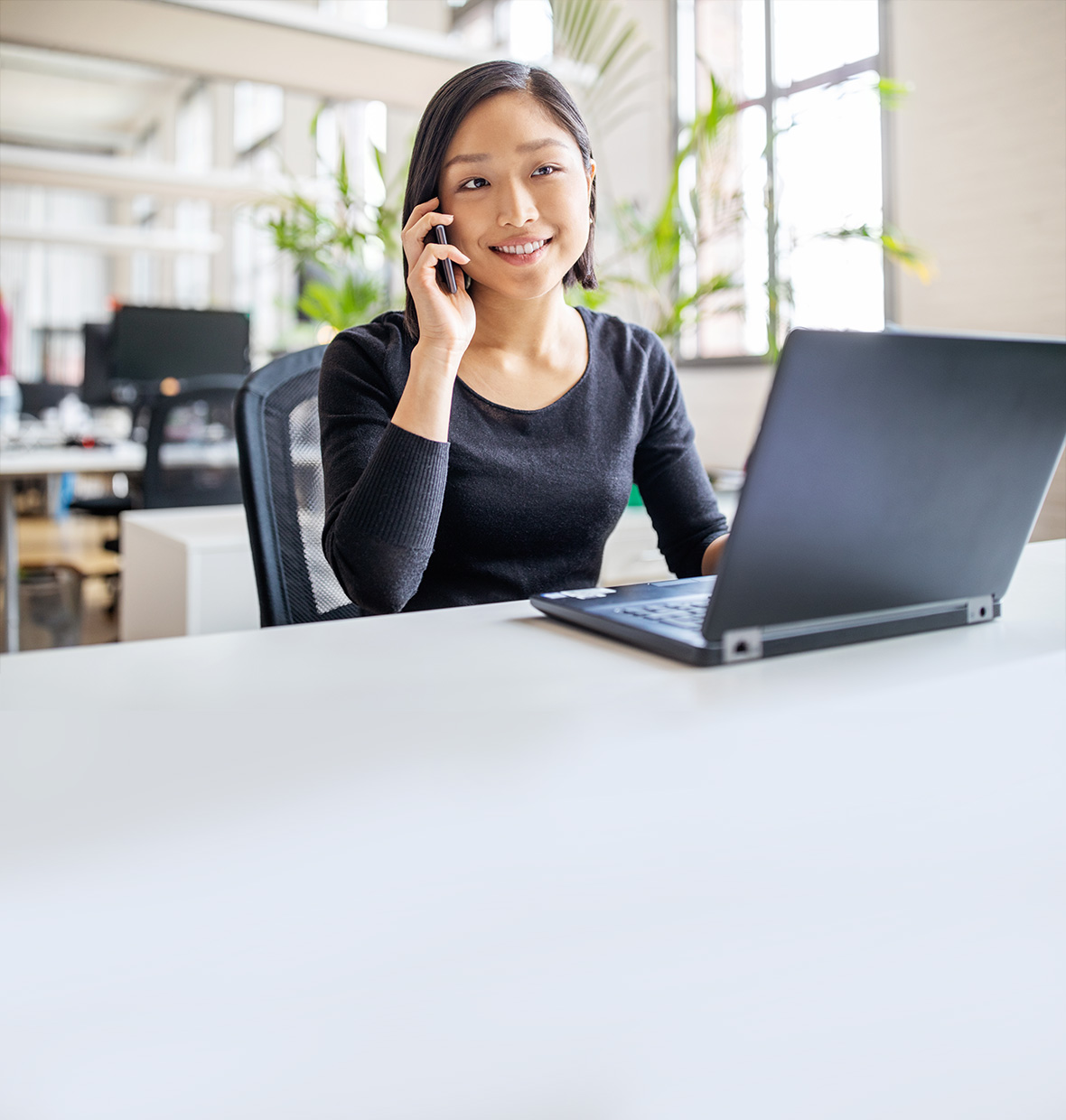 Business woman making an international payment