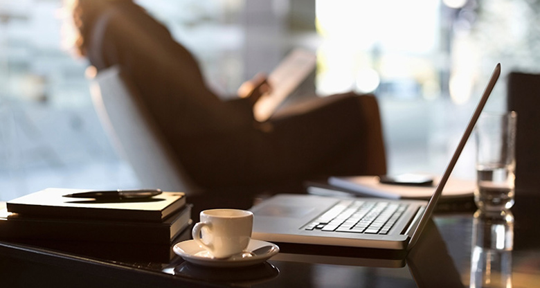 laptop on table