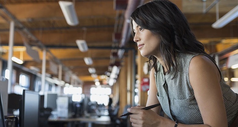 Woman working at computer