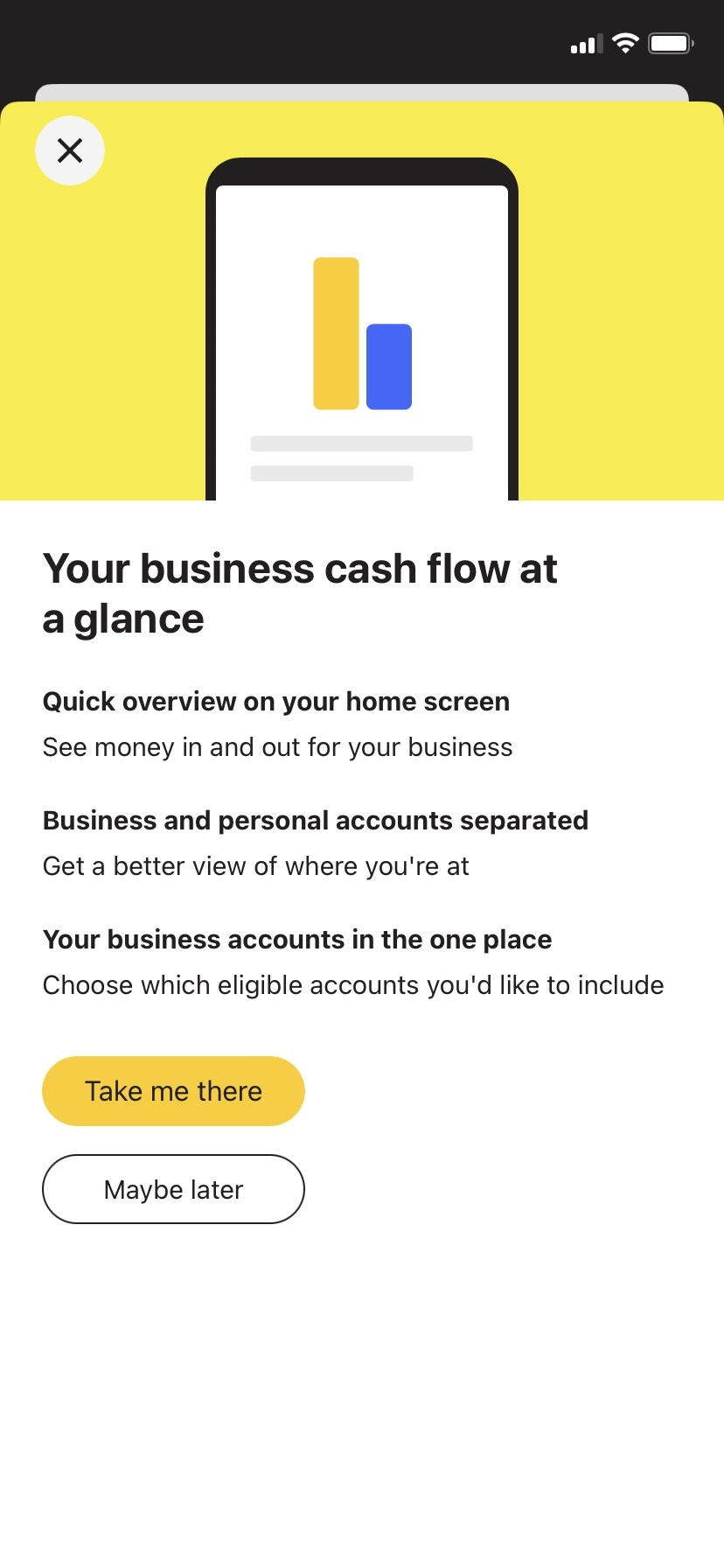 Screenshot of monthly cash flow