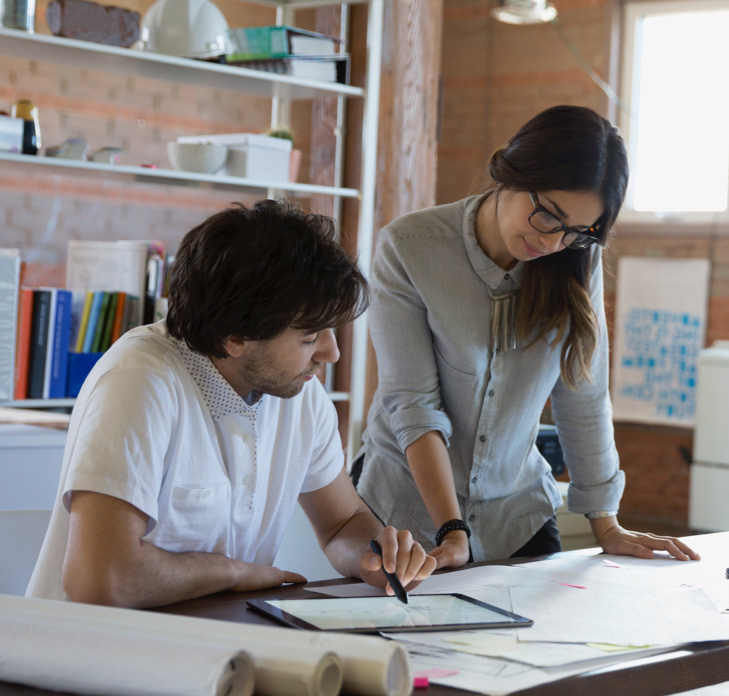 couple working at tablet