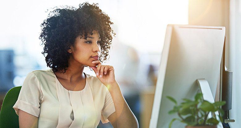 Young woman on her computer