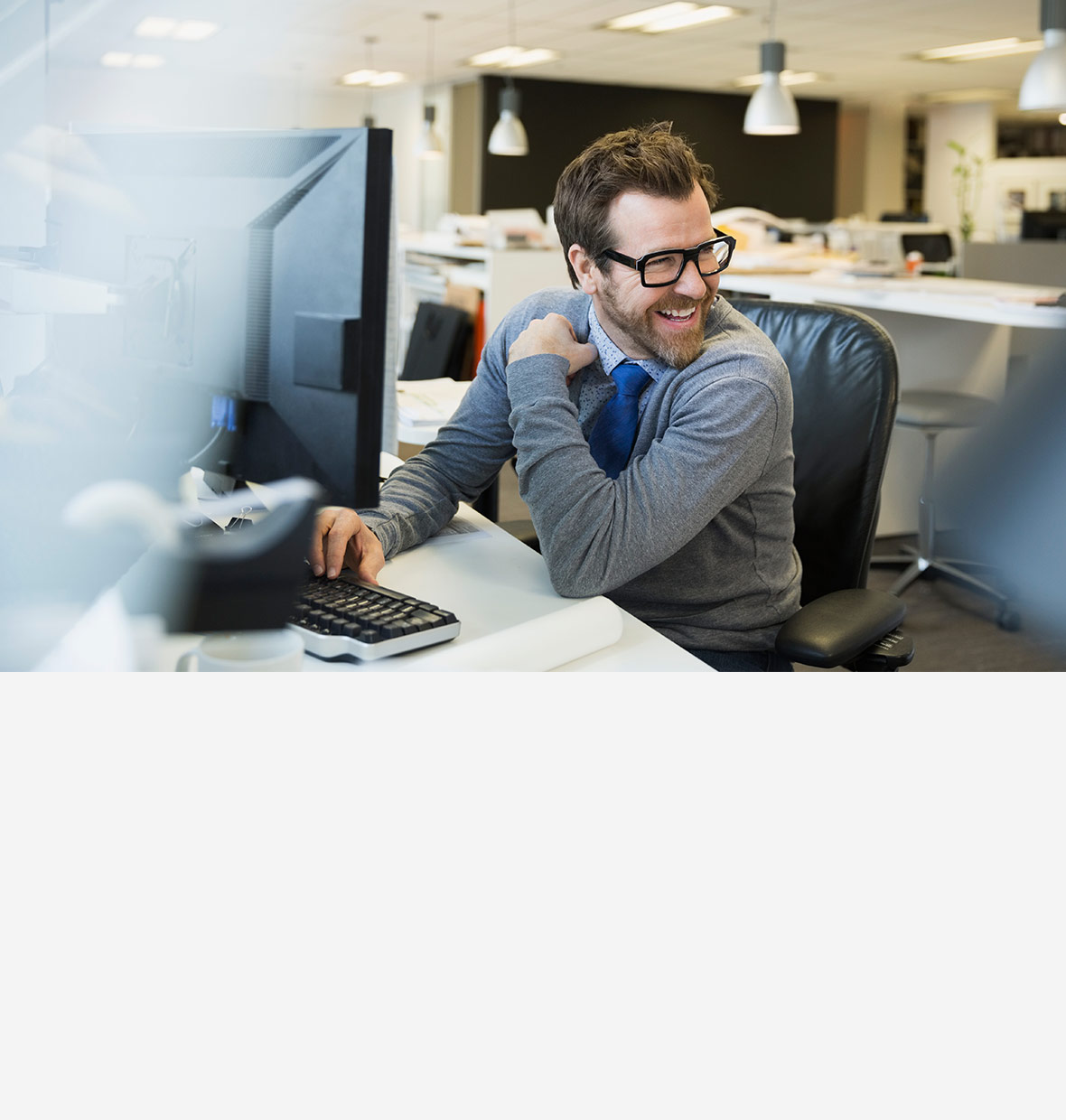 Man sitting at computer