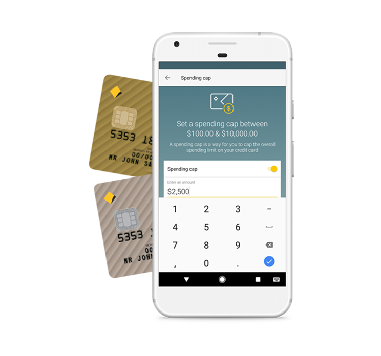 CommBank app Spending Cap screen