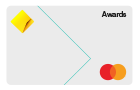 Horizontal front view of an Awards card with visible CommBank and Mastercard logos