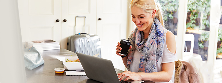 Lady using laptop