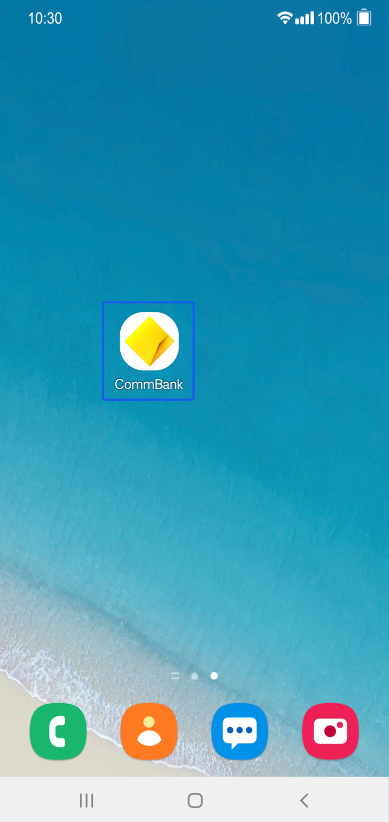 CommBank app icon on mobile screen
